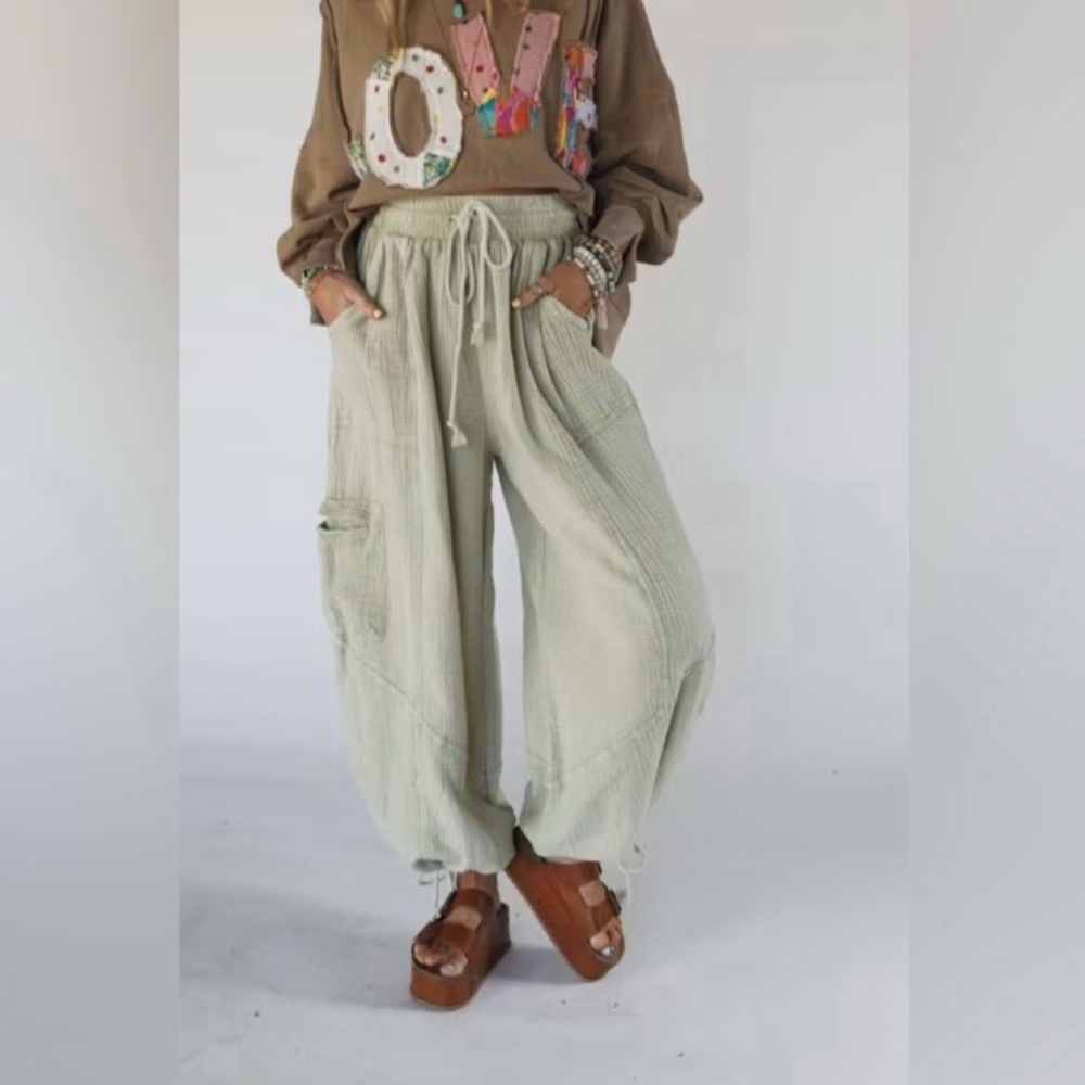 Angel Kiss Light Green Casual Pants